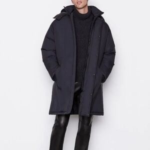 Frame Denim Black Duvet Coat in Noir Size Small